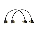 SinLoon Gold Plated High Speed 90 Angle Right HDMI Male to Left HDMI Male Adapter Cable Supports Ethernet, 3D and Audio Return (0.3M 2Pack LL-LL)