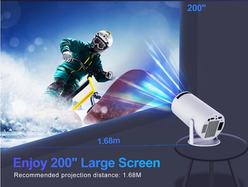 HY300 Pro Projector 200ANSI Native 720P Wireless Screen Mirroring System Dual Band WiFi Hi-chip A3100 for Home Theater