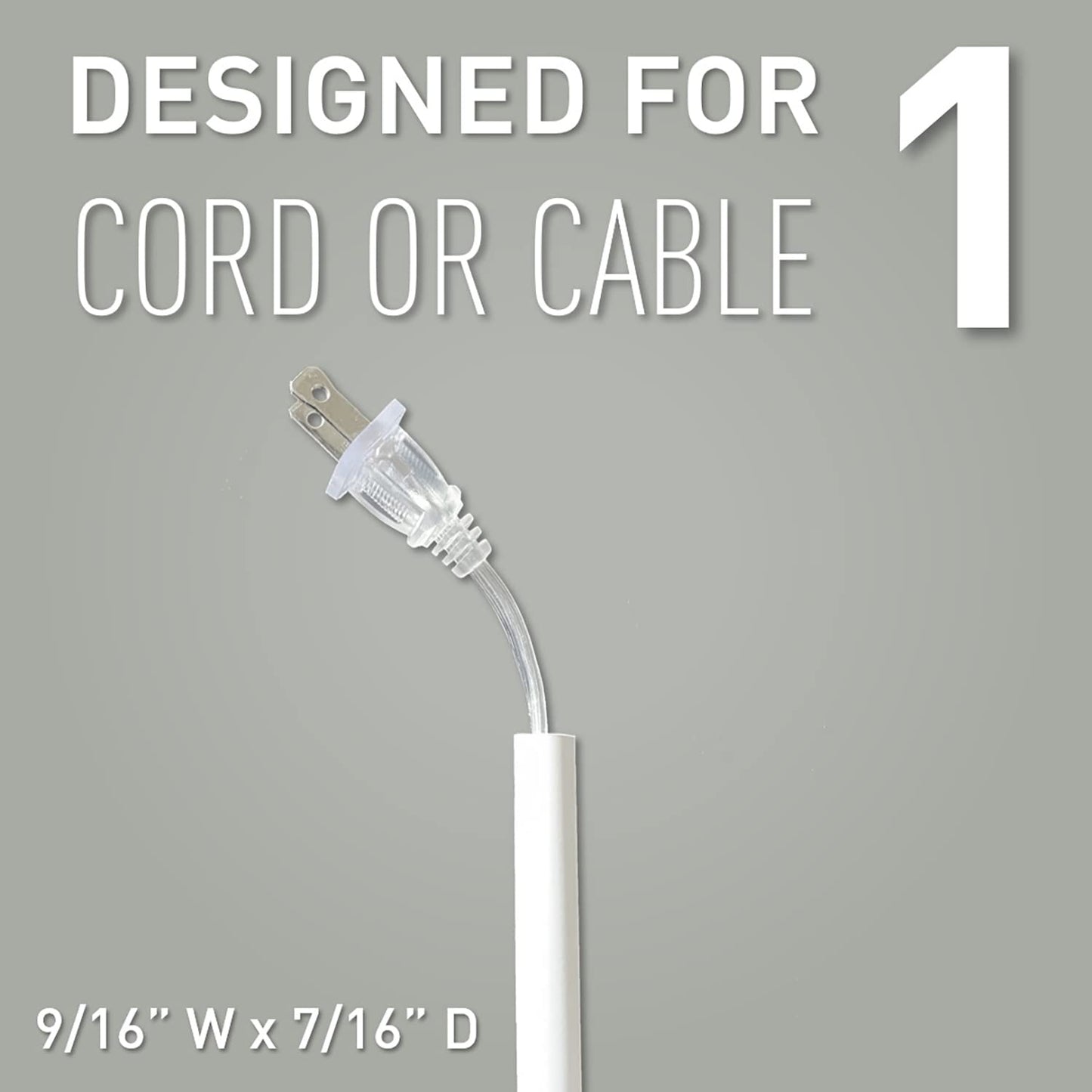 Legrand Wiremold C110S Cordmate 108 Inch 17 Piece Cord Cover Kit, Organizer for Wall, Holds 1 Cord or Cable, Sustainable Packaging, White (1 Pack)