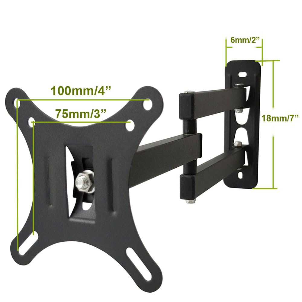 Tilt Swivel TV Wall Mount Articulating Extension Arm Bracket Fit for 13 to 27 inch LED LCD Flat Panel Screen TV and Computer Monitor
