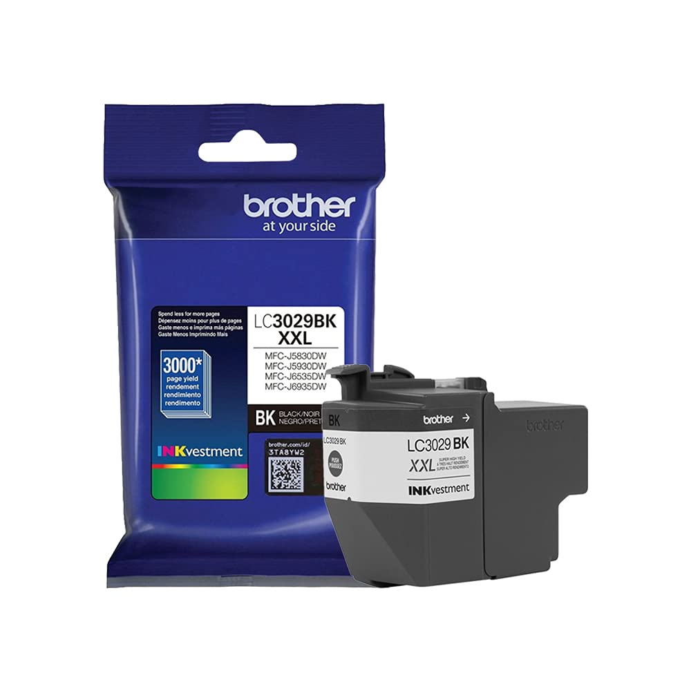Brother Genuine Super High Yield Black Ink Cartridge, LC3029BK, Replacement Black Ink for Compatible Brother Printers, Page Yield Up to 3000 Pages