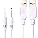 Accessonico Replacement-Charging-Charger-Rechargeable-Massagers, DC Cable USB Cord - 2.5mm (2 Pack) 3.3ft