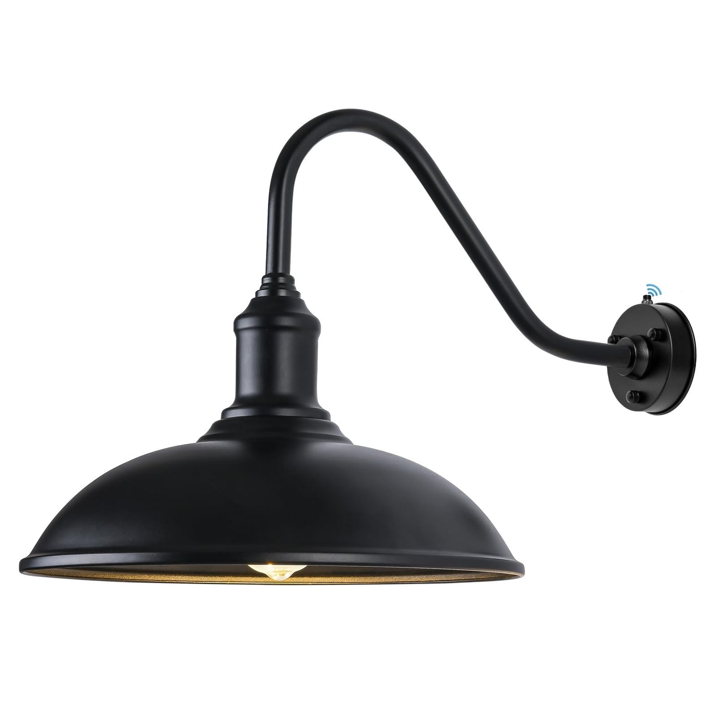 Naurham Dusk to Dawn Exterior Farmhouse Lighting 18" Diameter Barn Light Fixture for House with Anti-ponding Bottom, Barn Gooseneck Lighting