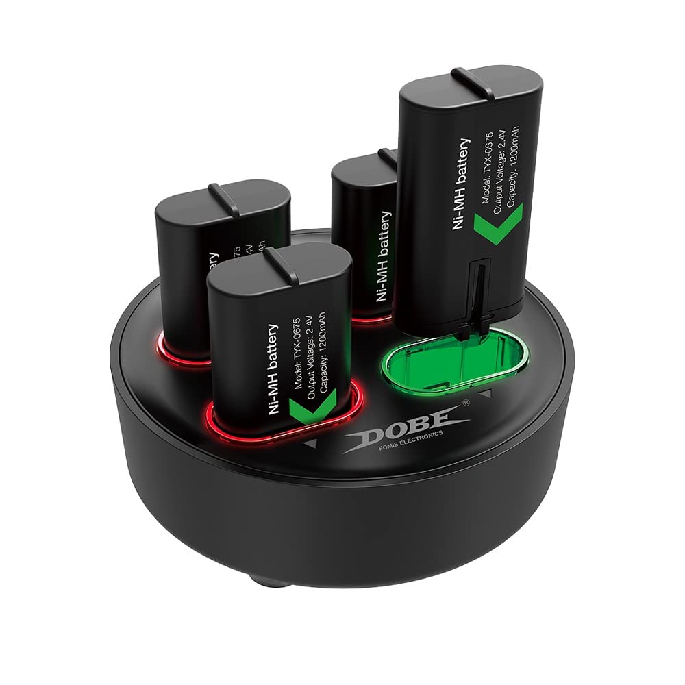 GAMFAMI Rechargeable Battery Packs for Xbox One/Xbox Series X|S, 4 X 1200mAh Xbox One Controller Battery Packs, Rechargeable Batteries with Charging
