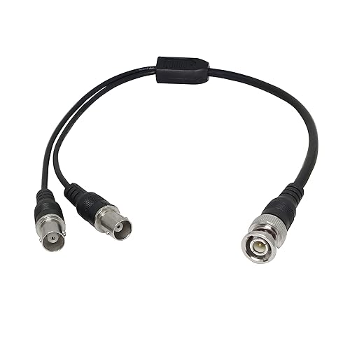 PNGKNYOCN Coaxial Y Splitter Cable - BNC Male to Dual BNC Female Connector Adapter Cable for Cameras and Video Equipment (0.4m)