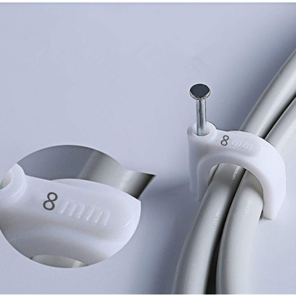 Round Cable Wire Clips, RG6/RG59/CAT5/CAT6/RJ45 Electrical Ethernet Dish TV Speaker Wire Cord Tie Holder, Single Coaxial Nail Clamps (6mm + 8mm + 10mm