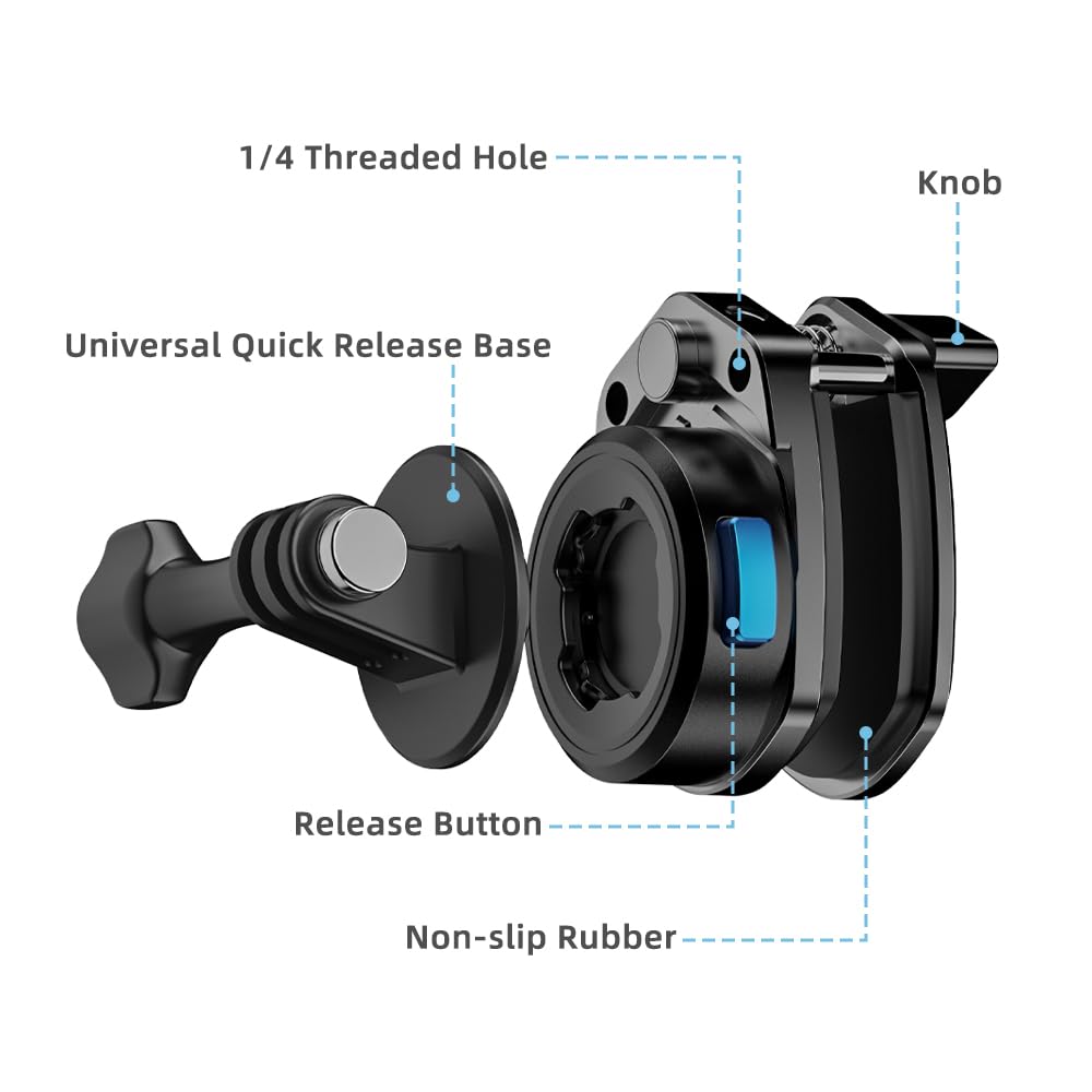 SUREWO Motorcycle Windshield Clip for Go pro,Magnetic Motorcycle Windshield Clip Camera Mount Compatible with Gopro Hero 13/12/11/10/9/8/7,DJI Action