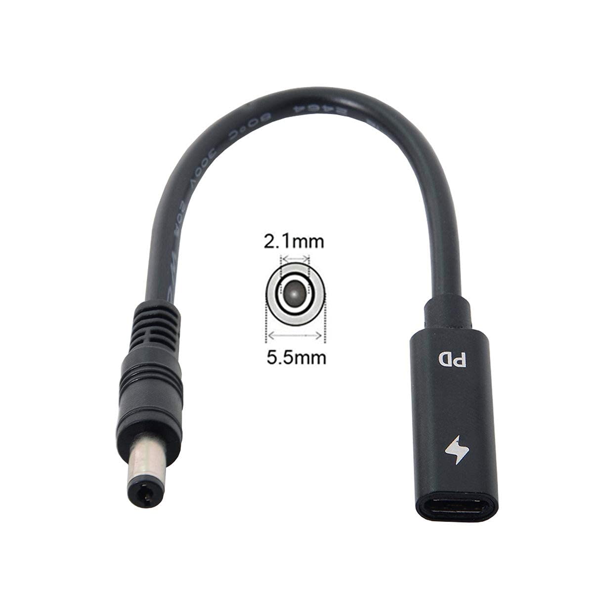chenyang USB C to DC 20V 5.5x2.1mm PD 65W Charge Cable Type-C Female Input to DC Output for Laptop