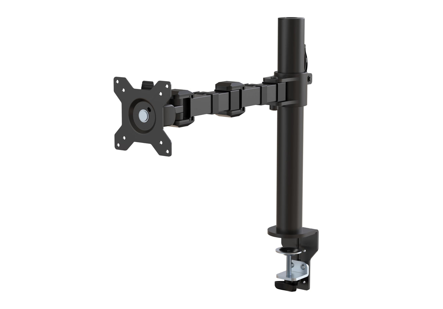 Amazon Basics Single Computer Monitor Stand with Cable Management, Height Adjustable VESA Desk Arm Mount, Fully Adjustable Tilt and Rotation, Steel