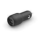 Belkin 37-Watt Dual USB Car Charger - Power Delivery 25W USB-C Port & 12W USB-A Port for PPS Charging Apple iPhone, Samsung Galaxy, AirPods, & More