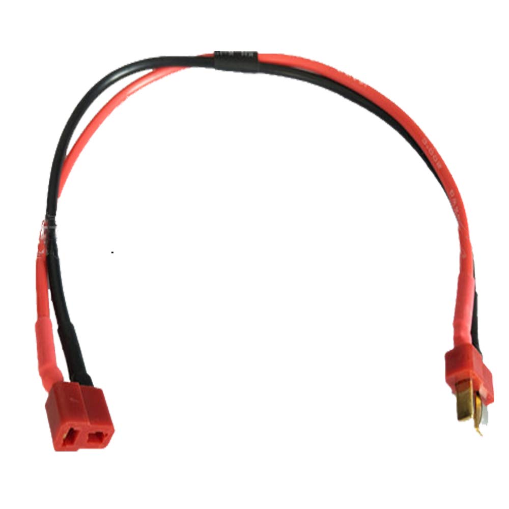 Yiqigou 2 PCS T Plug Extension Cable, 11.8inch 14AWG Silicone Wire, Male to Female Connector, RC Vehicle with T-plug Connector and ESC