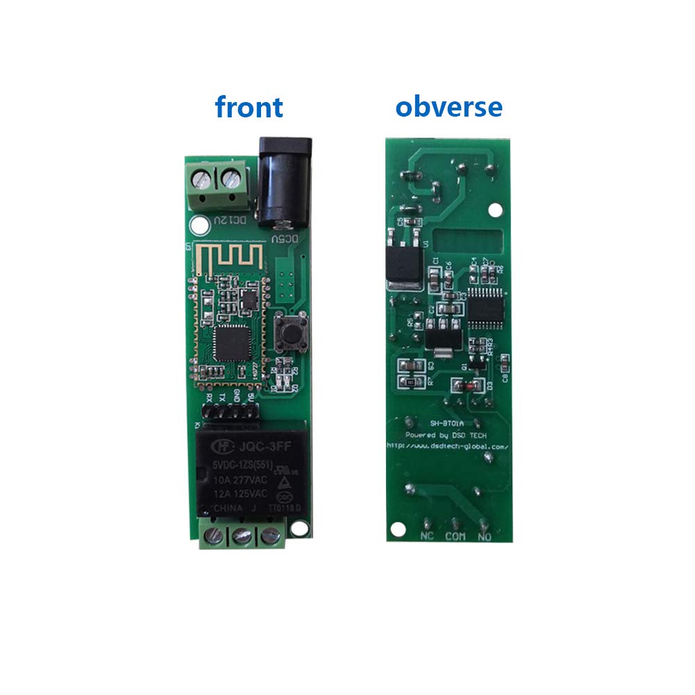 DSD TECH 12V Bluetooth Relay Module for Remote Control Switch Compatible with iPhone and Android 4.3