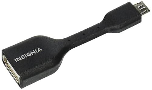 Insignia OTG (On The Go) Micro USB-to-USB Type-A Adapter Cable for Android Devices, Model: NS-MOTGD, Black