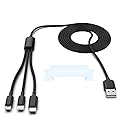 Multi 3 in 1 USB Long iPhone Charging Cable, 3M/10Ft Nylon Braided Universal Phone Charger Cord USB C/Micro USB/Lightning Connector Adapter…
