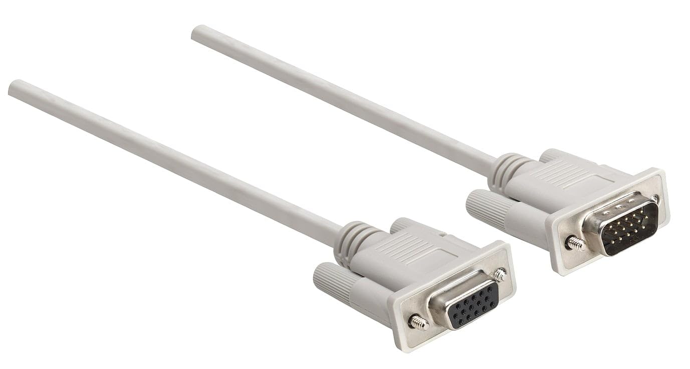 Manhattan, 6 feet VGA (HD15) Male to VGA (HD15) Female Extension Monitor Cable