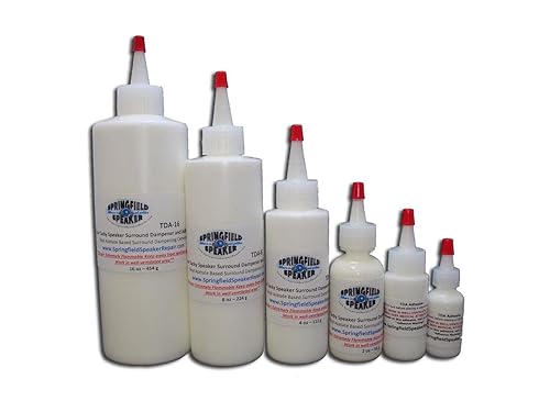 Pro-Grade White Tacky Speaker Repair Adhesive Glue (8 oz) - Dries Sticky and Milky in Color - for Sealing Cloth Speaker Surrounds