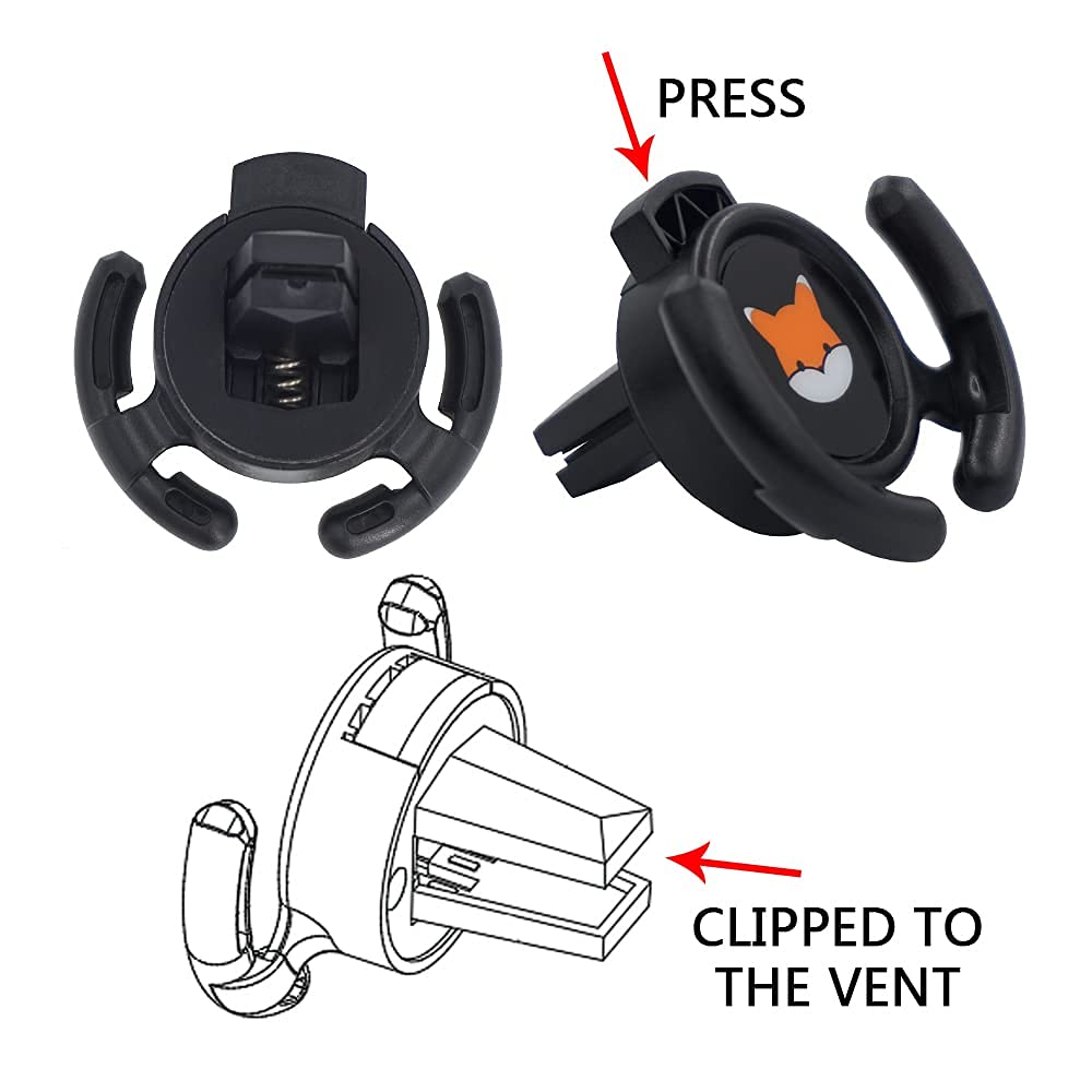 HOMEFOX Car Vent Mount Holder 2 Pack - Compatible with Popsocket - Car Mount made for Pop Socket Grips Collapsible Phone Holder for Pop Mount