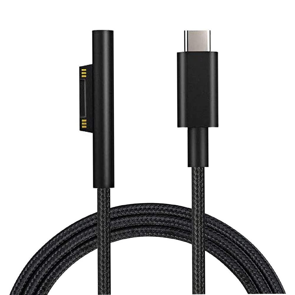Microsoft Surface USB-C Charging Cable - 15V/3A Compatible with Surface Pro 3/4/5/6/7, Laptop 3/2/1, Go, Book1/2/3 - 1.8M