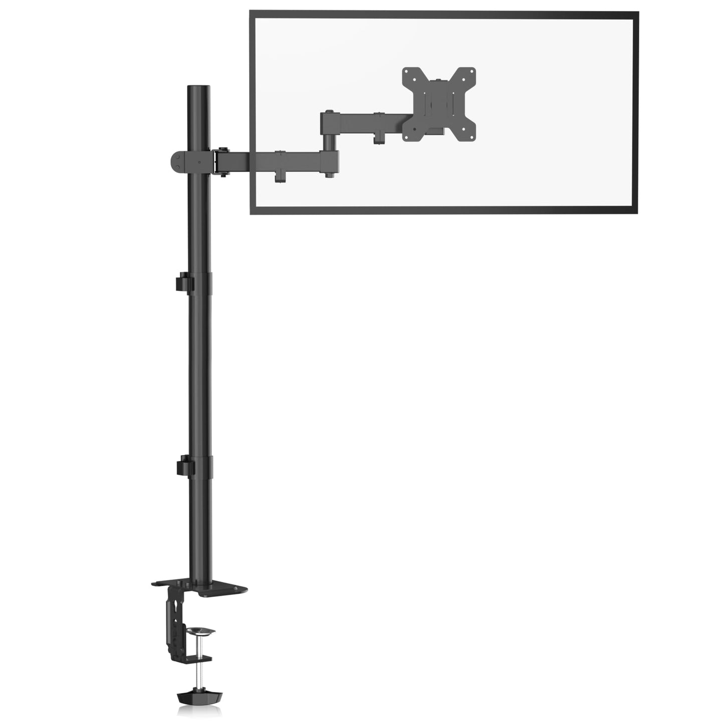 Bracwiser Single Fully Adjustable Standing Height Monitor Arm Stand Mount 800mm Tall for Monitor Computer Screen 13 15 17 19 20 22 23 24 26 27 30 32
