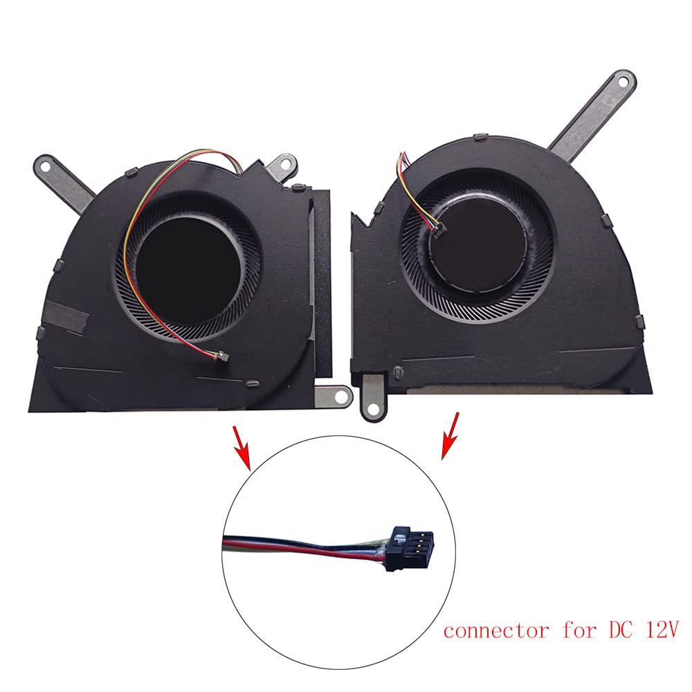(1 Pair) New CPU GPU Cooling Fans Intended for ASUS TUF Dash (2022) FX517ZM FX517ZM-AS73 FX517ZR RTX 3060 3070 Series Laptop Replacement Fan DC 12V
