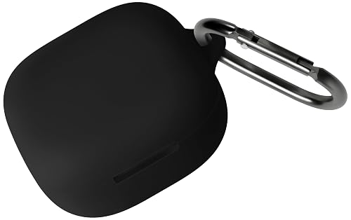 Geiomoo Silicone Case for Anker Soundcore P31i, Anker Soundcore R60i NC, Soft Flexible Scratch Resistant Protective Cover with Carabiner (Black)