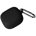Geiomoo Silicone Case for Anker Soundcore P31i, Anker Soundcore R60i NC, Soft Flexible Scratch Resistant Protective Cover with Carabiner (Black)