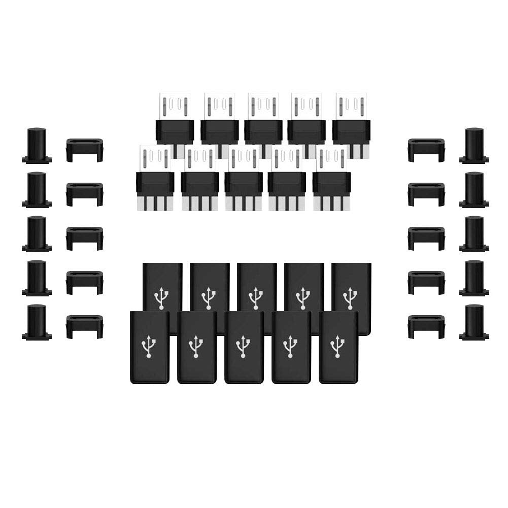 MELIFE Micro USB Type B Male Plug Connector Kits, 10 Pack Straight Jack Micro-USB Repair Replacement Adapter for DIY