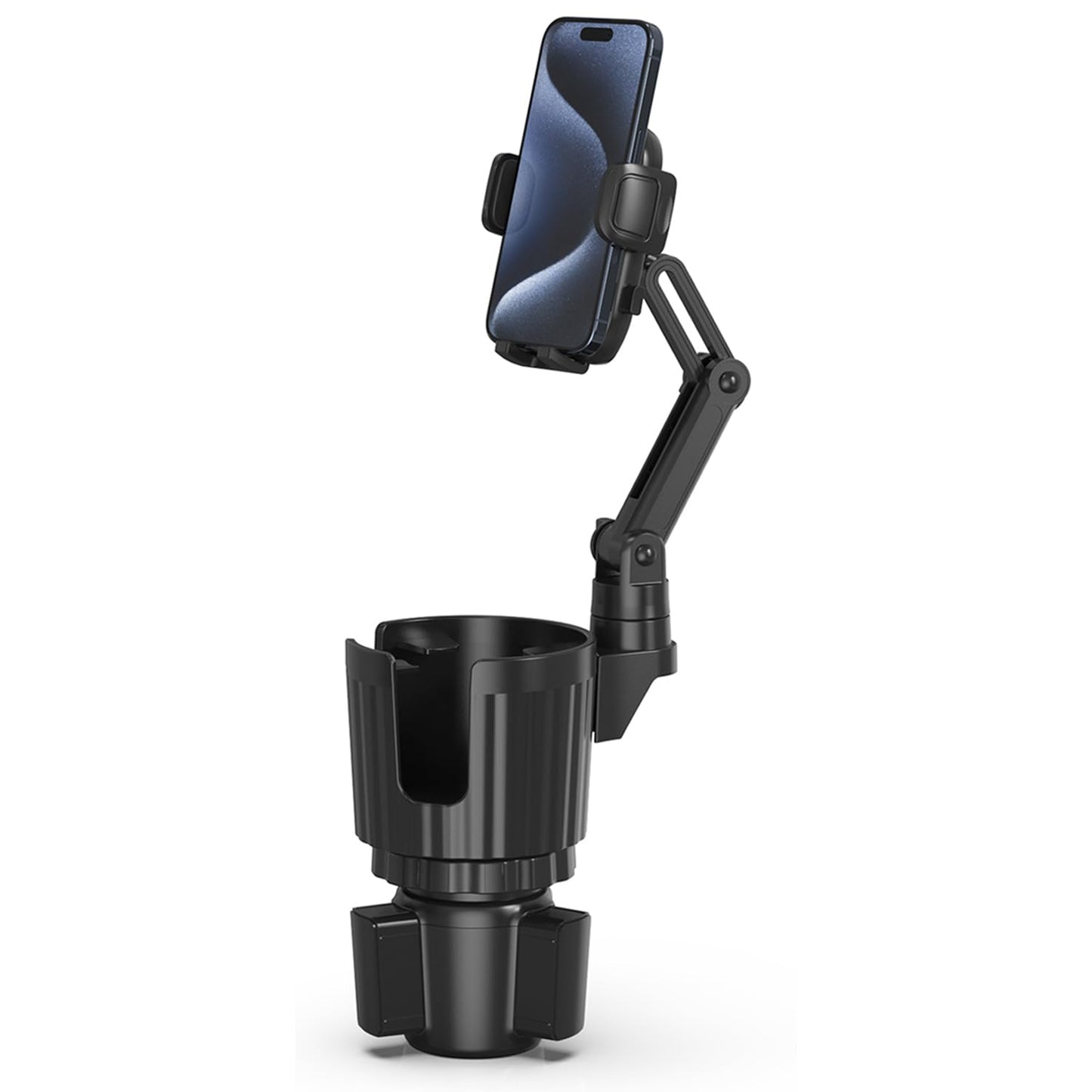 bokilino Phone Holders for Your Car, 2 in 1 Universal Cup Holder Expander Adjustable Base with Phone Mount, Long Arm with 360°Rotation Cup Holder