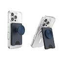 PopSockets Kick-Out Wallet for MagSafe, Adjustable Kickstand, Magnetic Stand, Blue - Navy