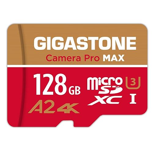 ?5-Years Data Recovery? GIGASTONE 128GB Micro SD Card, 4K Camera Pro MAX, Compatible with Gopro, Dash Cam, DJI, Drone, Security Camera, Speed Up
