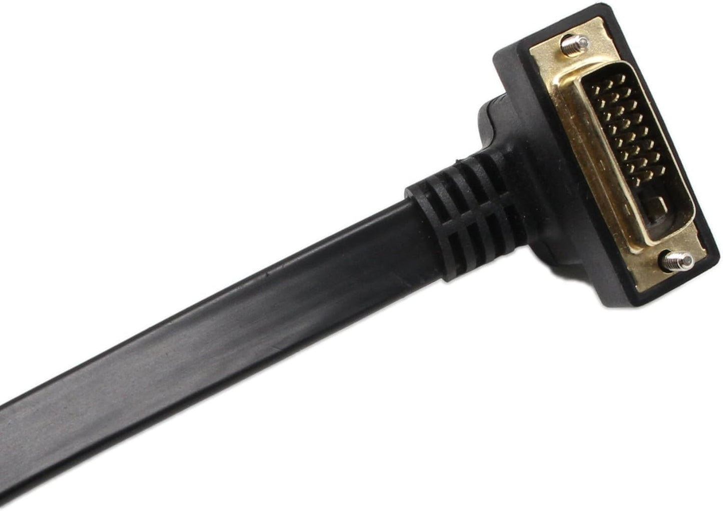 zdyCGTime 90 Degree DVI Extension Cable, 1FT/30CM Flat Slim DVI-D Dual Link, Female to Male, Supports 1080p, Compatible with TV, Projector