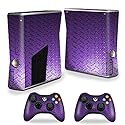MightySkins Skin Compatible with X-Box 360 Xbox 360 S Console - Purple Diamond Plate | Protective, Durable, and Unique Vinyl wrap Cover | Easy