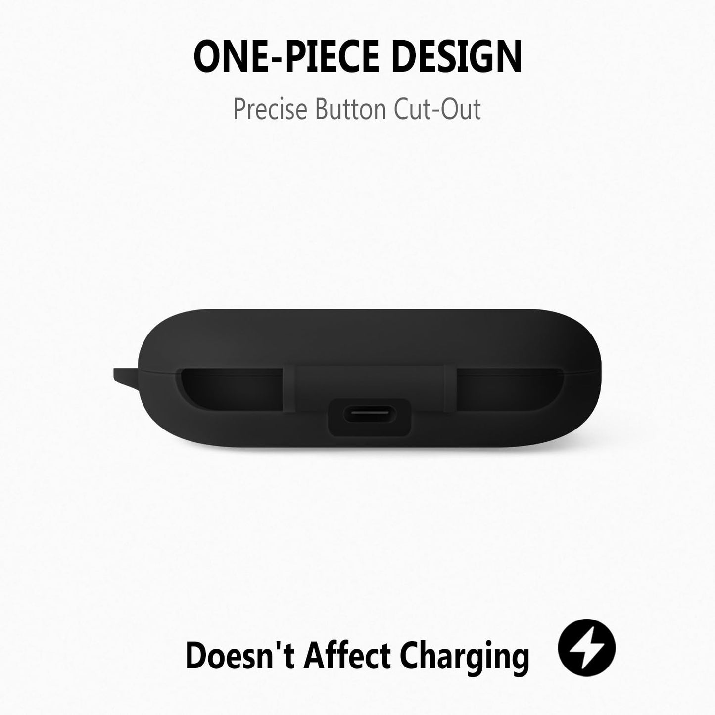 Geiomoo Silicone Case for Anker Soundcore V20i, Protective Cover with Carabiner (Black)