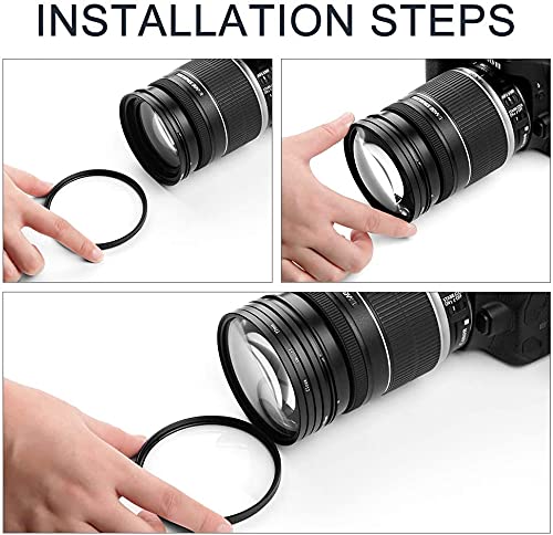40.5mm Close-up Filter Kit 4 Pieces(+1,+2,+4,+10) Macro Filter Accessory Close-up Lens Filter Kit Set with Lens Filter Pouch for Canon Nikon Sony