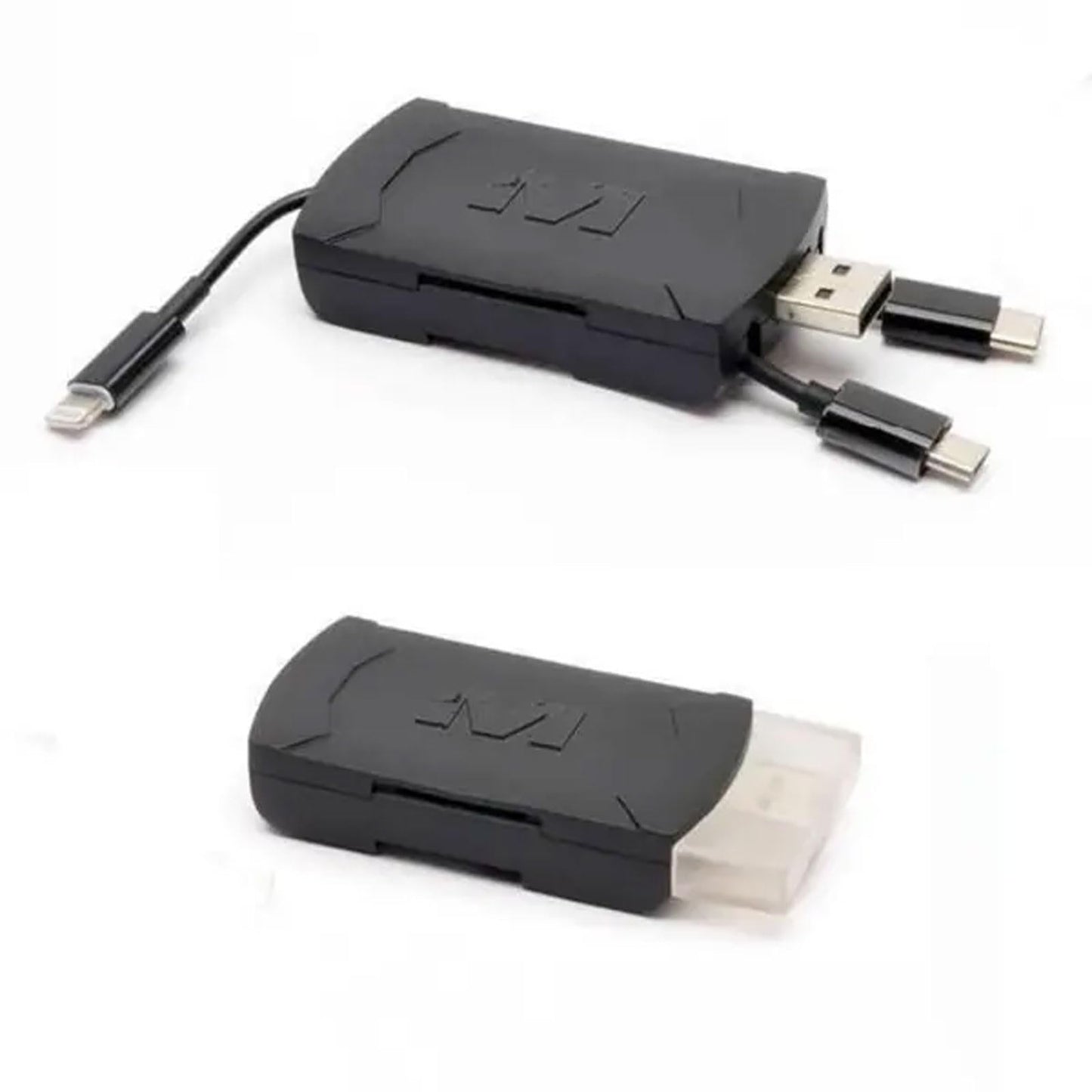 MUDDY 4-in-1 Multi Card Reader for Trail Camera Image and Video Viewing with OTG Support and Apple and Android Compatibility (Black)