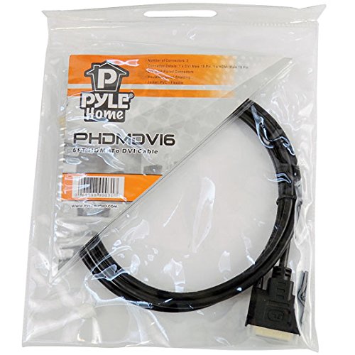 Pyle Home PHDMDVI6 High Definition HDMI Male to DVI Male Video Cable (6 ft.)
