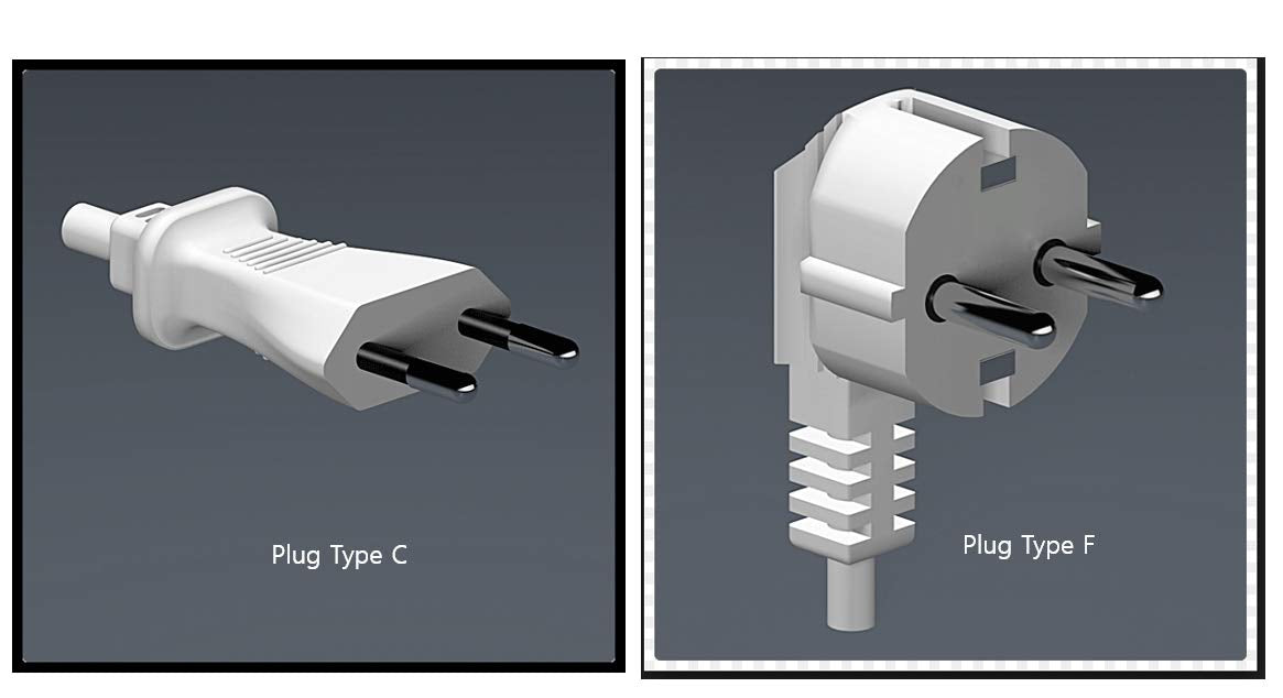 Ecotrees Travel Small European to US Plug Adapter 220v to 110v Travel Adapter Set of 2 / Plug Type C or Plug Type F to Type A (US Standard)/ None…