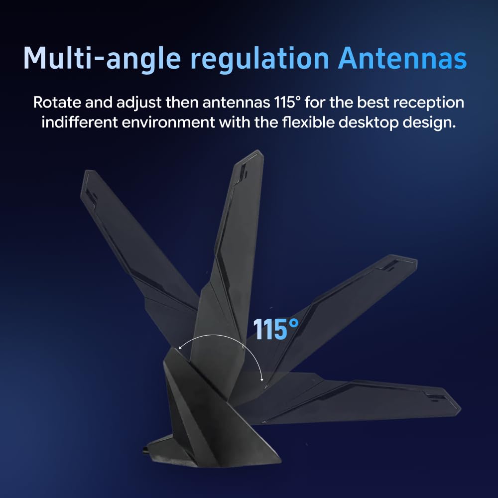 SAMXI SMA WiFi 6e 2T2R Antenna 2.4G/5G Dual Band for GIGABYTE AORUS Z390 Z270 Z370 Z490 Z590 Z690 X470 X570 X570S X570I H470 H470I H610 B460 B450 B550