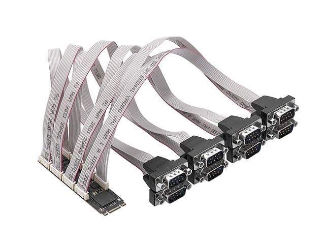 IO CREST 8 Port RS-232 DB9 Serial M.2 B+M Key Controller Card SI-ADA15071
