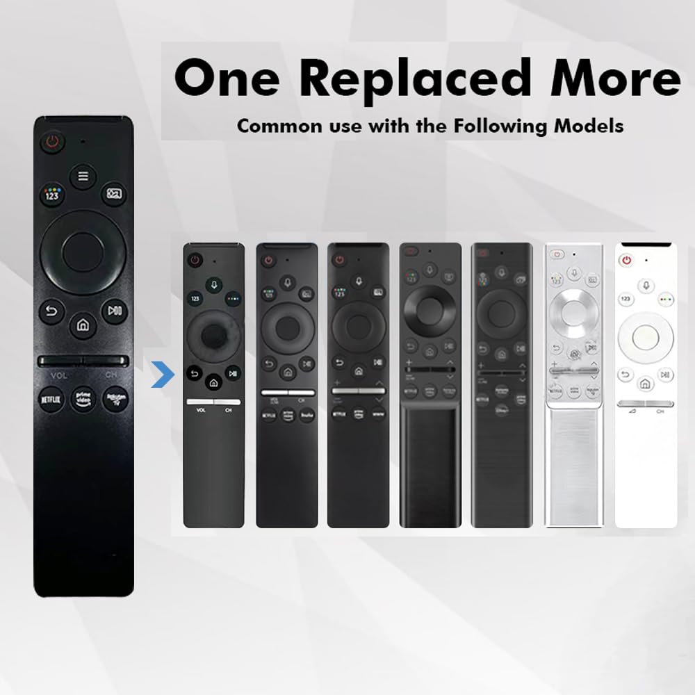 QRL Replacement Remote Control for Samsung Smart-TV 4K Curved TV UHD QLED TVs, with Netflix, Prime Video,rakuten Buttons