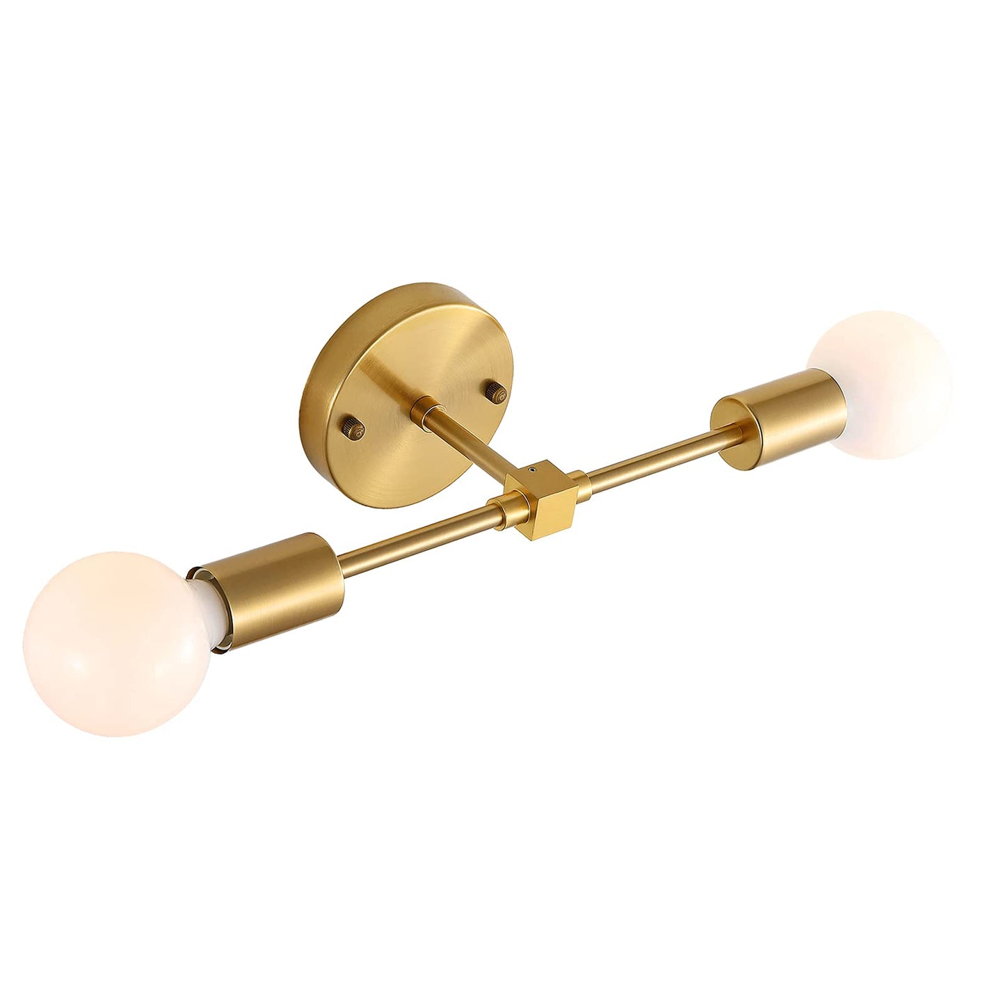 BAODEN Brushed Brass Wall Sconce 2 Lights Bathroom Vanity Modern Industrial Wall Lamp Wall Mount Lighting Fixture?Gold Color?