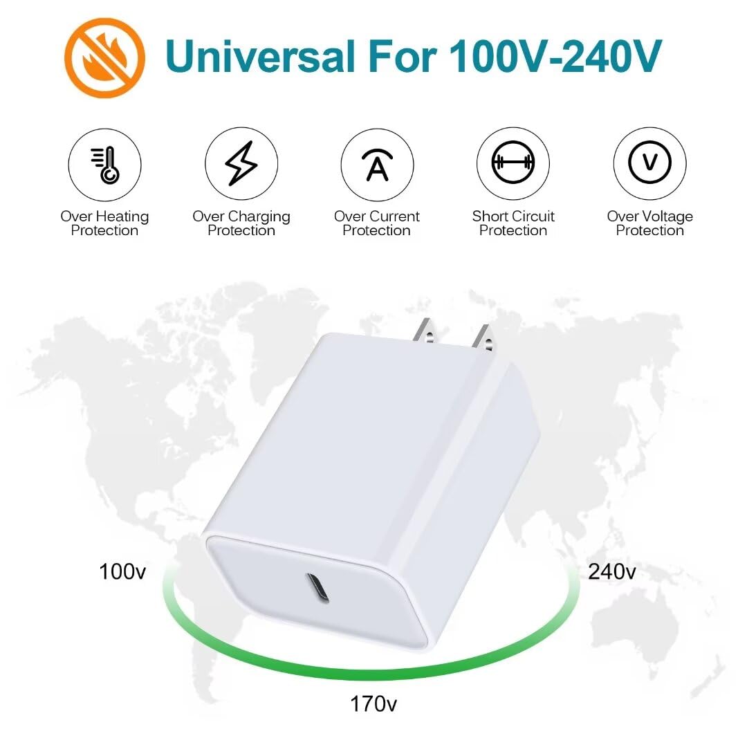 Fast USB C Wall Charger,20W PD Power Adapter Charging Block Compatible with iPhone 17 Pro Max 17 Pro Air 16 Plus 15 14 13 12 11,SE/X/XS,iPad