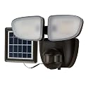 HALO Solar Outdoor LED Flood Light with 180 Degree Motion Sensor Flood & Security Twin Head Light 700 Lumens Bronze