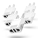 Fosmon EU Europe to US USA Plug Adapter 5 Pack, European to US, Canada Travel Plug Adapter, European to American Small EU Charger Power Converter, 2…