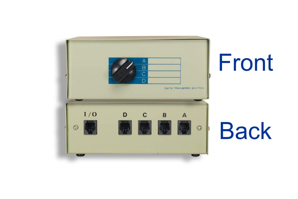 Cablelera ZDMNEEA7-4 4-Way RJ11 Female ABCD Manual Data Switch