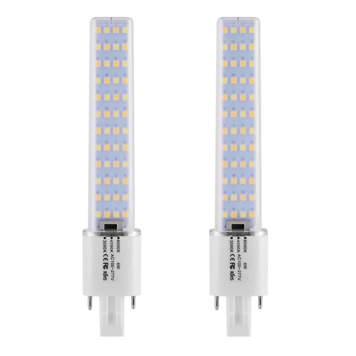 PINSUNLUX GX23 Base LED Bulbs 13W CFL Equivalent,2-Pin PL Horizontal LED Light,3 Color Selectable Warm White//Neutral White/Cool White/ 360°