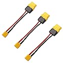 Yiqigou 3 Pcs Amass XT60 XT60H Male Female Plug Connector to XT30 Male Female Plug Connector Adapter with 10cm 18AWG Silicone Wire (XT60 Female