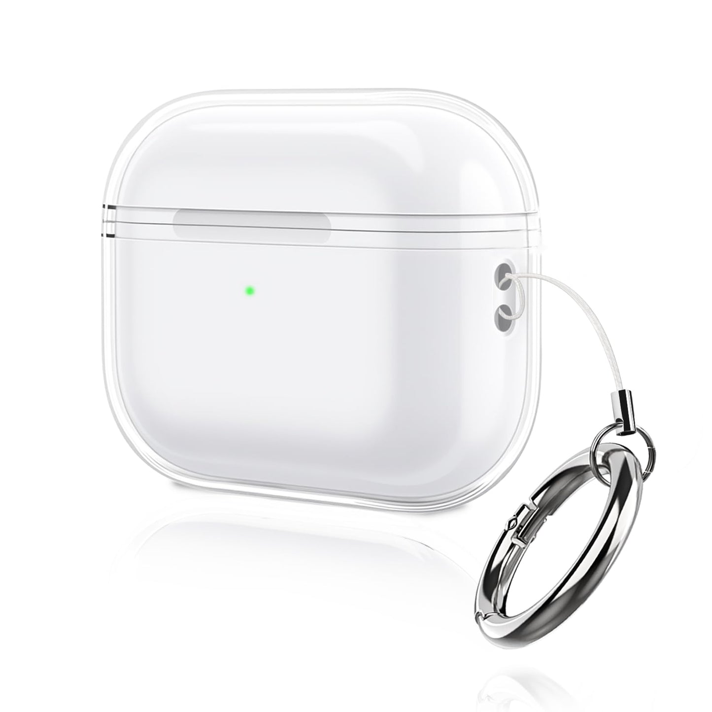Fintie Clear Case for AirPods Pro 3 (2025), Anti-Lost Shockproof Protective Earbuds Cover with Keychain Carabiner Support Wireless Charging