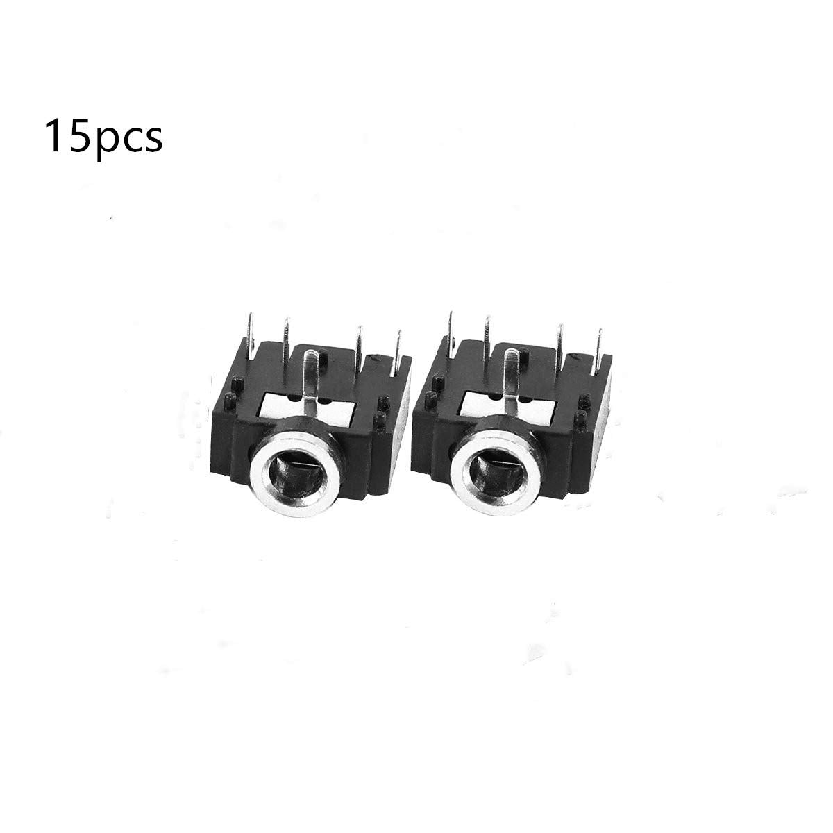 bnafes 15pcs PJ-307 3.5mm Stereo Jack Socket 5 Pin PCB Mount Female Audio Headphone Socket Connector