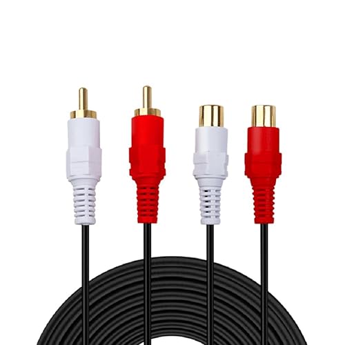 GHWL RCA Extension Cable, 2RCA Male to 2RCA Female Stereo Audio Cables for Home Theater, HDTV, Amplifiers, Hi-Fi Systems (3.3FT/1M)